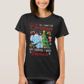 クリスマスに欲しいのは象のクリスマス贈り物 Tシャツ (正面)