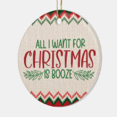 クリスマスに欲しいのは酒だけおもしろいだ セラミックオーナメント (左)