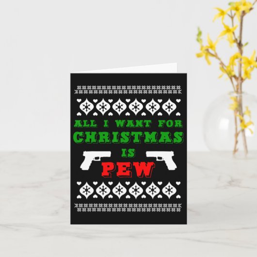 クリスマスに欲しいのは銃の持ち主のファンのピューだけだ カード (黄色い花)