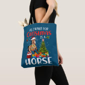 クリスマスに欲しいのは馬おもしろい馬 トートバッグ (クローズアップ)