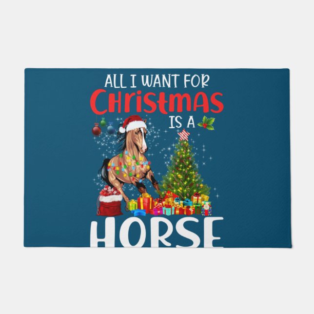 クリスマスに欲しいのは馬おもしろい馬 ドアマット (正面)
