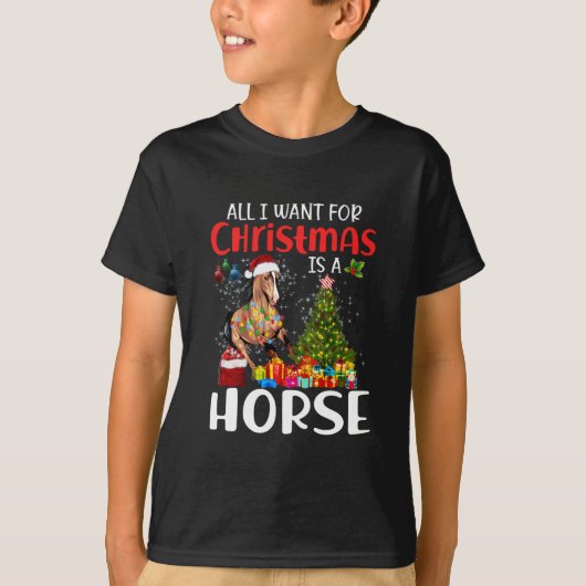 クリスマスに欲しいのは馬おもしろい馬 Tシャツ (正面)