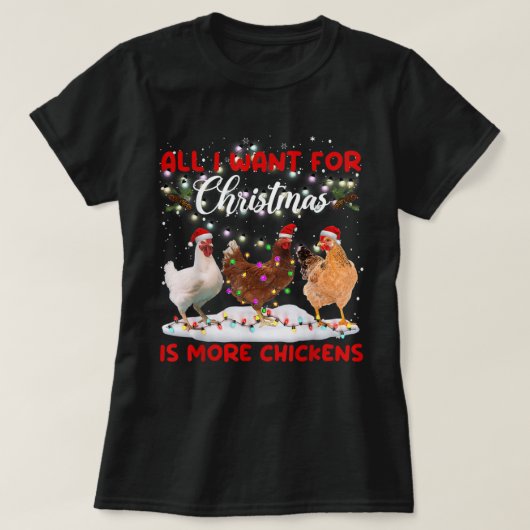 クリスマスに欲しいのは、もっと鶏のサンタ・ハ Tシャツ (デザイン正面)