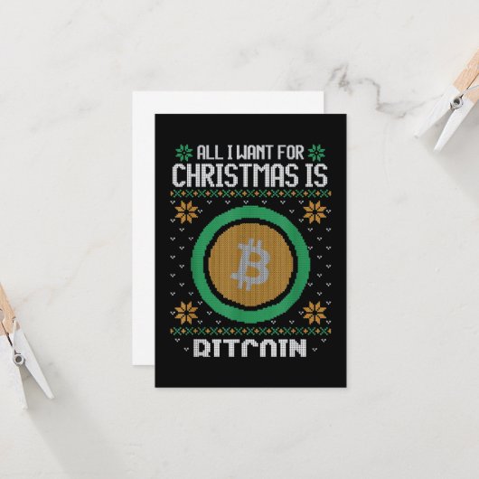 クリスマスに欲しいのはBitcoin BTC カード (正面/裏面インサイチュ)