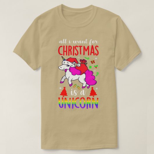 クリスマスに欲しいのはLgbt Unicorn Christmas Tシャツ (デザイン正面)