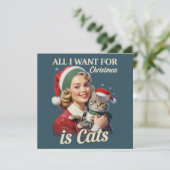 クリスマスに欲しいものは猫だけ 猫好き 猫ママ シーズンカード (スタンド正面)