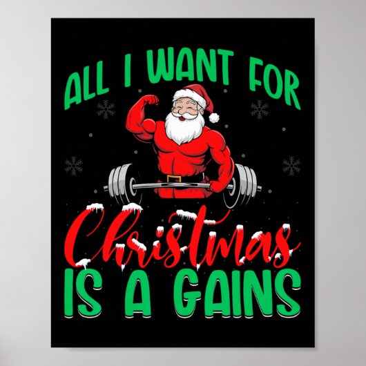 クリスマスに欲しいものは筋肉ブーストだけ Bodybuilding ポスター (正面)