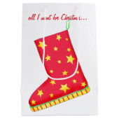 クリスマスに欲しい恋人すべてストッキング ミディアムペーパーバッグ (裏面)