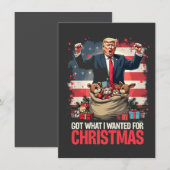 クリスマスに欲しかったものを手に入れた トランプ サンタ 招待状 (正面/裏面)