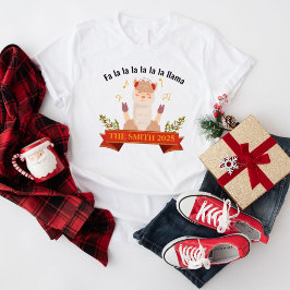 クリスマスに歌うラマ ファミリーマッチング レディース トライブレンドTシャツ