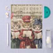 クリスマスに歌う猫たち 薄葉紙 (クラフト)
