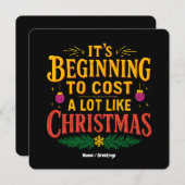 クリスマスに比べて値段が高くなってきたおもしろい 招待状 (正面/裏面)