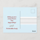 クリスマスに気分を楽しみたい水色の鹿 ポストカード (裏面)