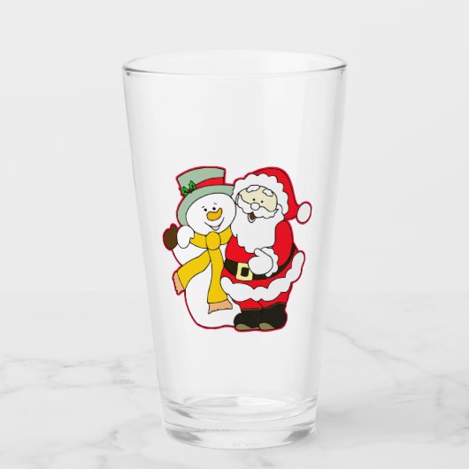 クリスマスに氷男とサンタ。ホー！ホー！ホー！ タンブラーグラス (正面)