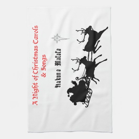 クリスマスに沿って歌う – キャロルとフェスティバルの喜び キッチンタオル (縦)