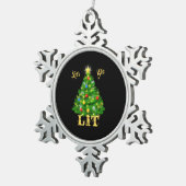 クリスマスに浮かれよう スノーフレークピューターオーナメント (右)