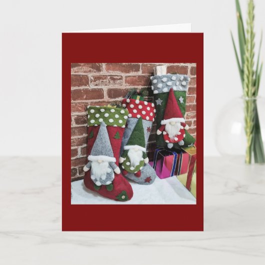 クリスマスに満たされたストッキングを願う シーズンカード (正面)