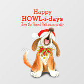 クリスマスに犬芸術ビジネスでハウリング ウィンドウサイン (シート)