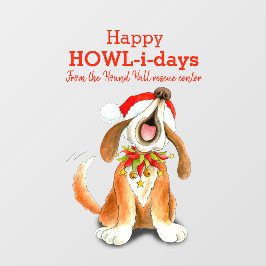 クリスマスに犬芸術ビジネスでハウリング ウィンドウサイン