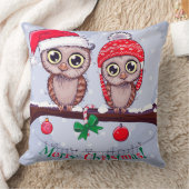 クリスマスに甘いフクロウ クッション (ブランケット)