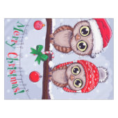 クリスマスに甘いフクロウ テーブルクロス (正面(横))