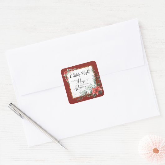 クリスマスに疲れた世界が喜ぶ希望の興奮 スクエアシール (封筒)