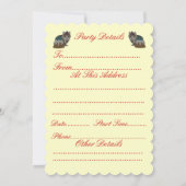 クリスマスに着替えたかわいい灰色の虎猫の子猫 招待状 (裏面)