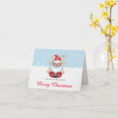 クリスマスに瞑想するサンタ カード (黄色い花)