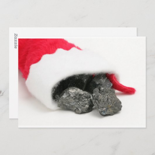 クリスマスに石炭がこぼれ落ちた塊 シーズンカード (正面/裏面)
