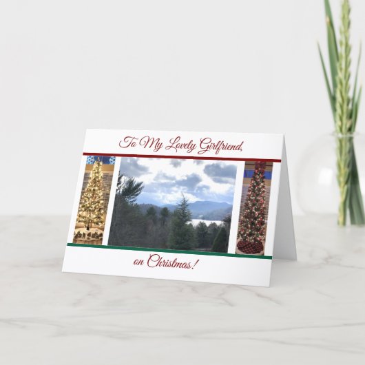 クリスマスに私の美しいガールフレンドに、折り畳まれたカード カード (正面)
