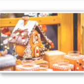 クリスマスに素敵なジンジャーブレッドの家 シール (正面)