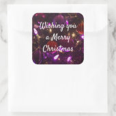 クリスマスに紫色のステッカーをお楽しみください スクエアシール (バッグ)