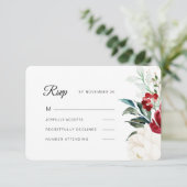 クリスマスに緑が咲く美しい結婚花 出欠カード (スタンド正面)