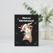 クリスマスに羊飼いの動物たち 冬の動物 シーズンポストカード (スタンド正面)