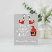 クリスマスに考えはお酒がお好きです ポストカード (スタンド正面)