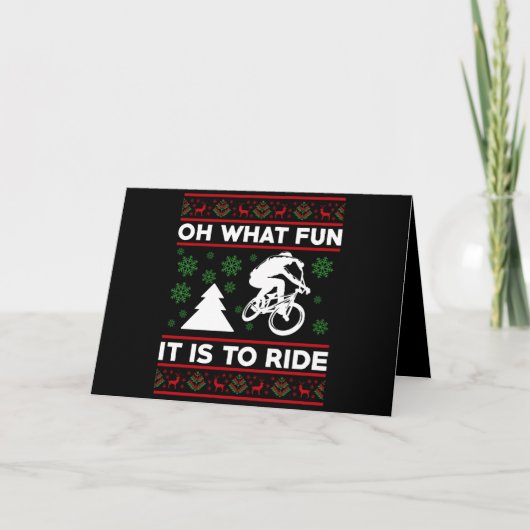 クリスマスに自転車に乗るのはなんて楽しいんだろう カード (正面)