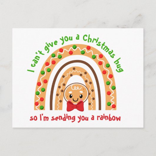 クリスマスに虹色のジンジャーブレッドを贈ります ポストカード (正面)