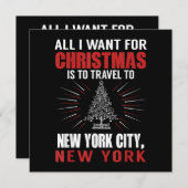 クリスマスに行きたいところはニューヨークシティー 招待状 (正面/裏面)