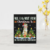 クリスマスに行きたいのはオーストラリアの羊飼いの犬だ カード (黄色い花)