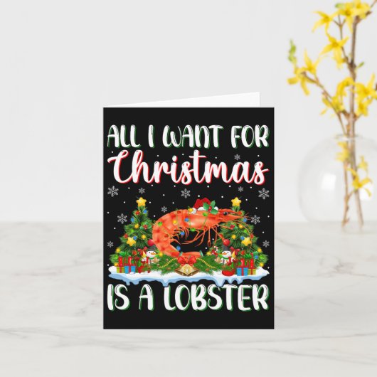 クリスマスに行きたいのはクリスマスツリーのロブスター カード (黄色い花)