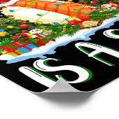 クリスマスに行きたいのは寿司クリスマスツリーのライト ポスター (角)