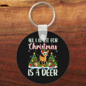 クリスマスに行きたいのは鹿のクリスマスツリー キーホルダー (正面)