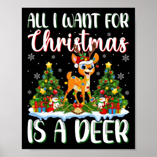 クリスマスに行きたいのは鹿のクリスマスツリー ポスター (正面)
