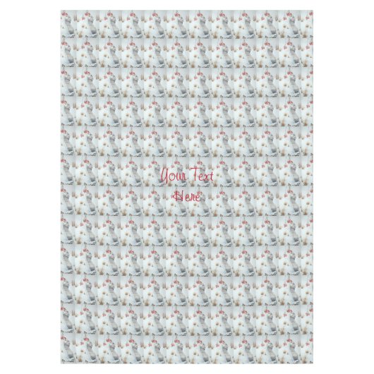 クリスマスに訪れるのかわいいネズミの雪景色 テーブルクロス (正面)