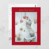 クリスマスに訪れるのかわいいネズミの雪景色 ポストカード (正面/裏面)