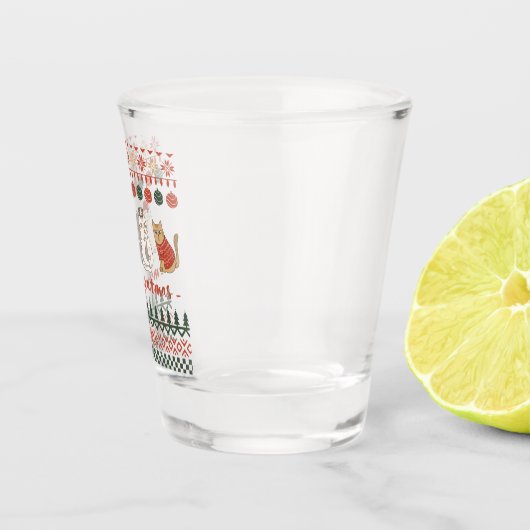 クリスマスに訪れるのかわいい猫トイレ ショットグラス (右)