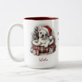 クリスマスに訪れる白いフランス人 ツートーンマグカップ (左)