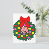 クリスマスに豚リース シーズンポストカード (スタンド正面)