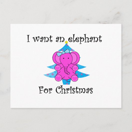 クリスマスに象が欲しい シーズンポストカード (正面)