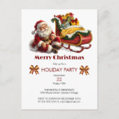 クリスマスに贈り物でいっぱいのサンタクロース ポストカード (正面)